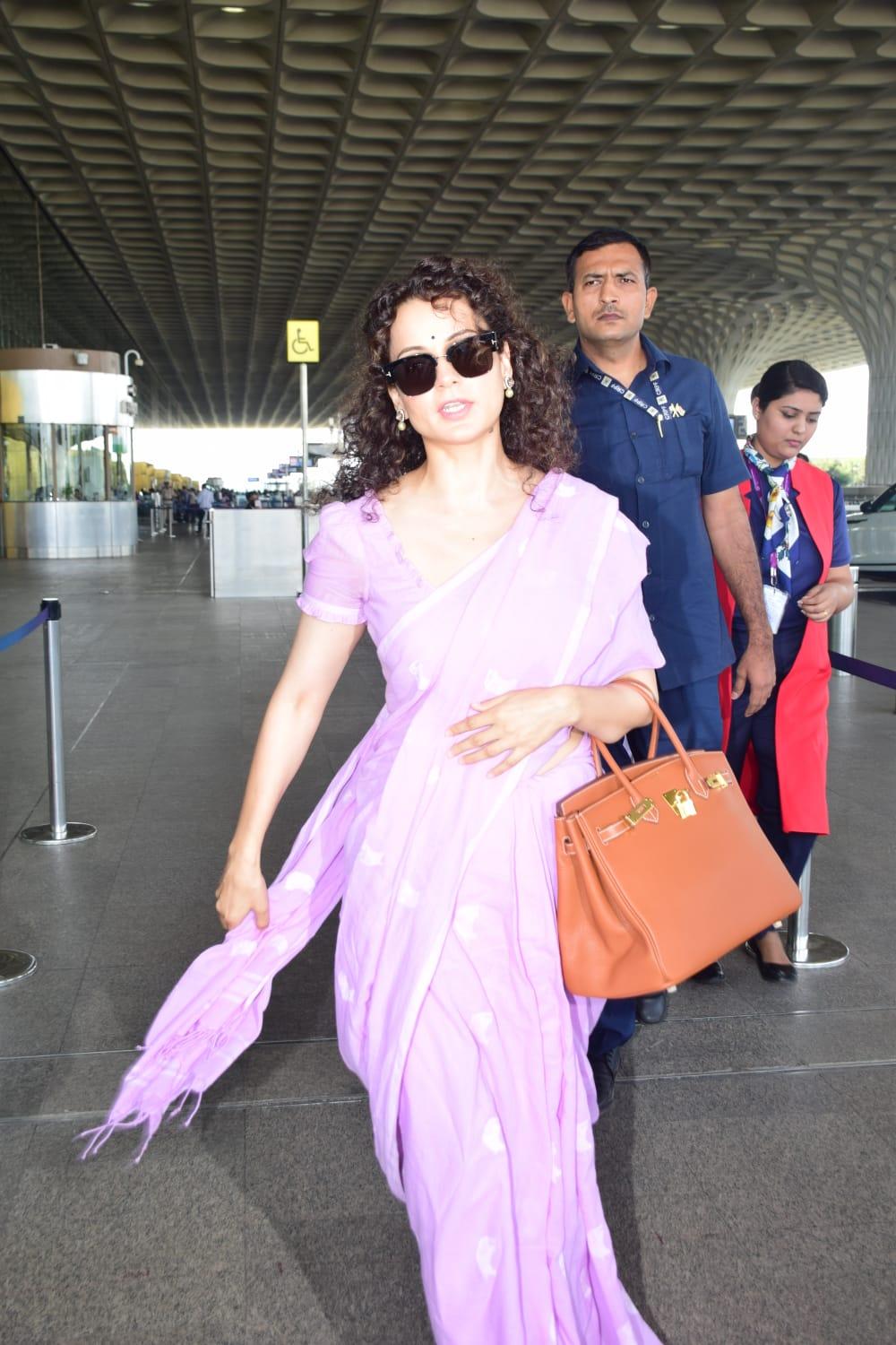 Kangana Ranaut brought her fashion A-game to the Mumbai airport today