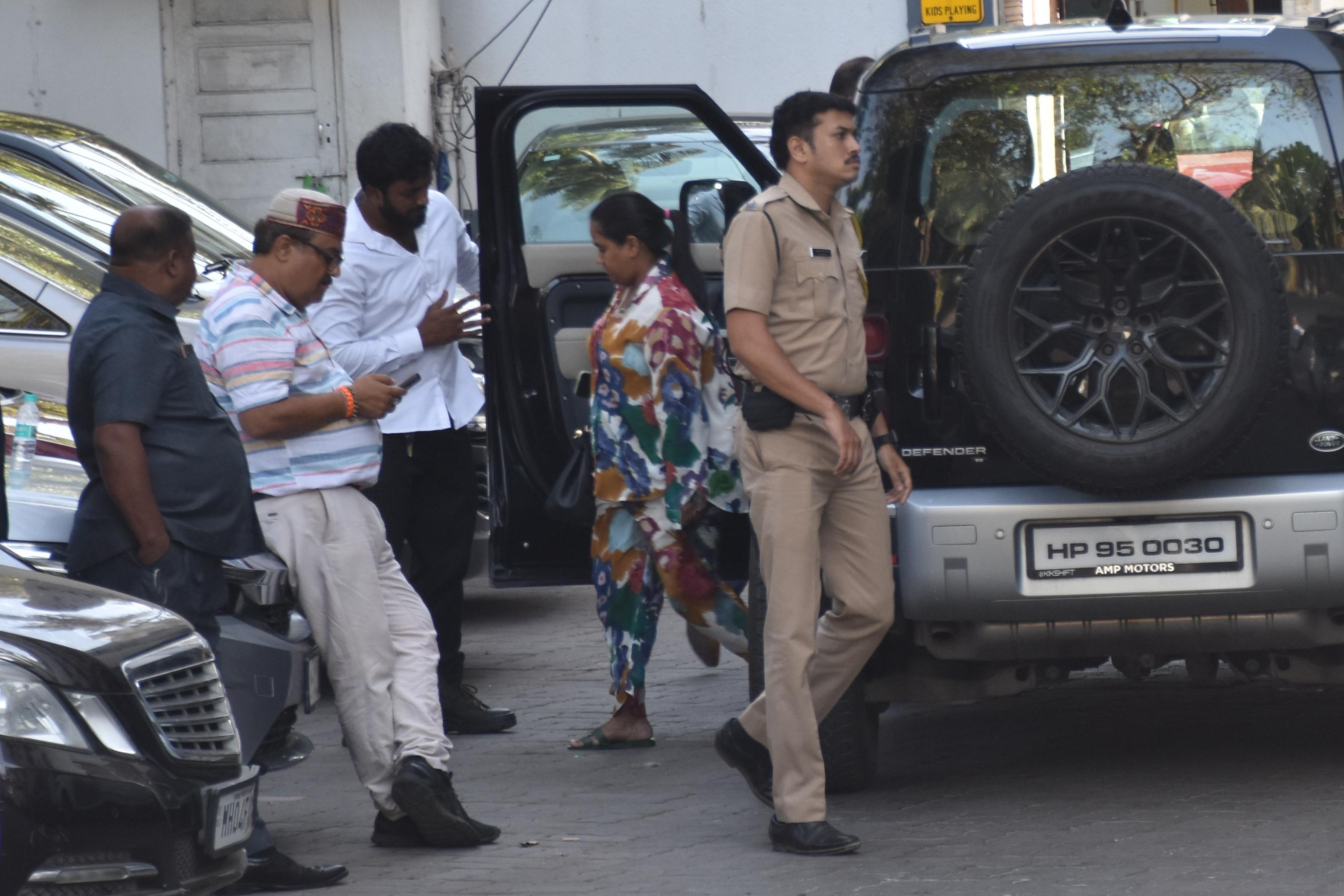 Salman Khan's sister Arpita was seen arriving at the building