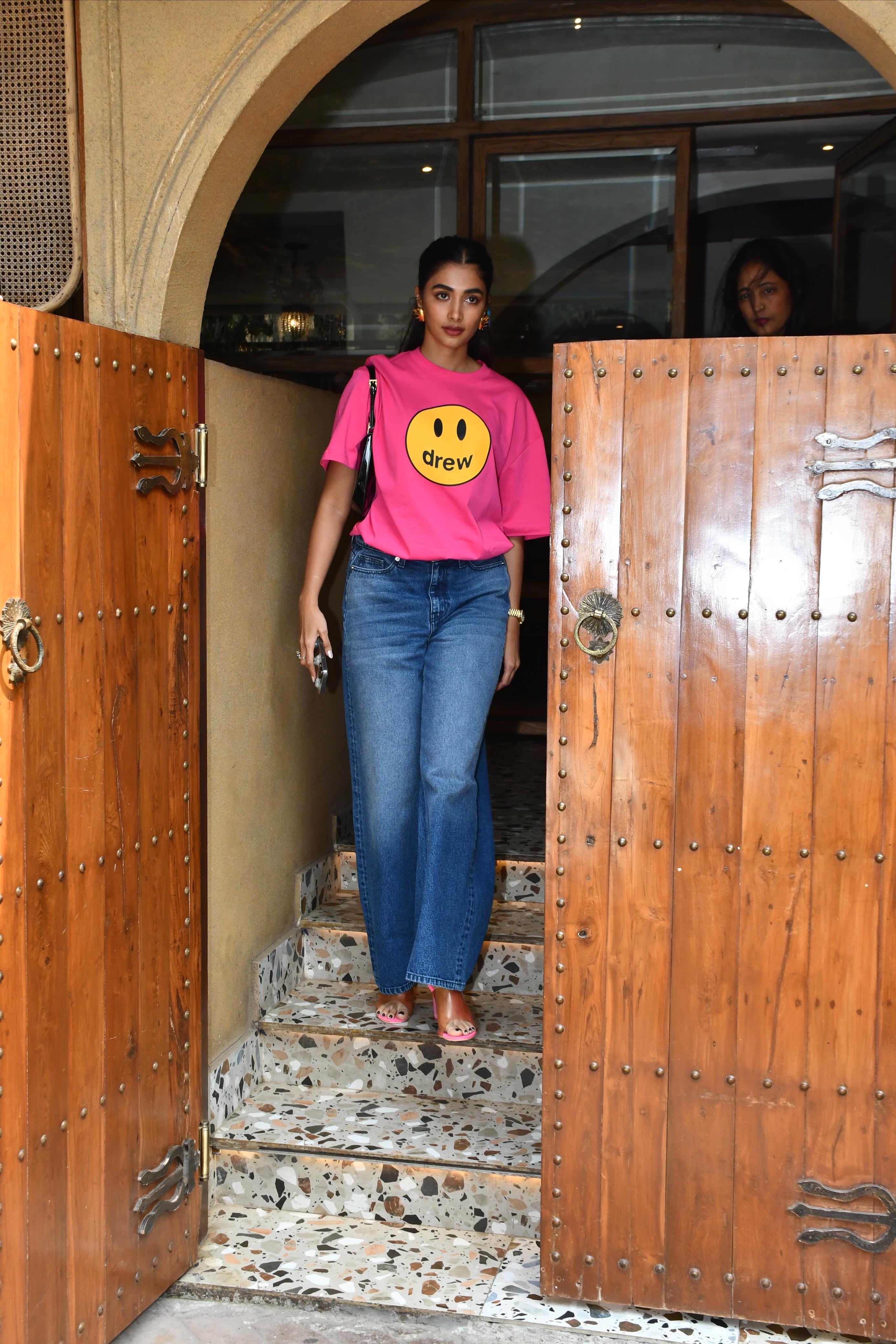 Bollywood actress Pooja Hegde was spotted with her family for lunch on Wednesday. 