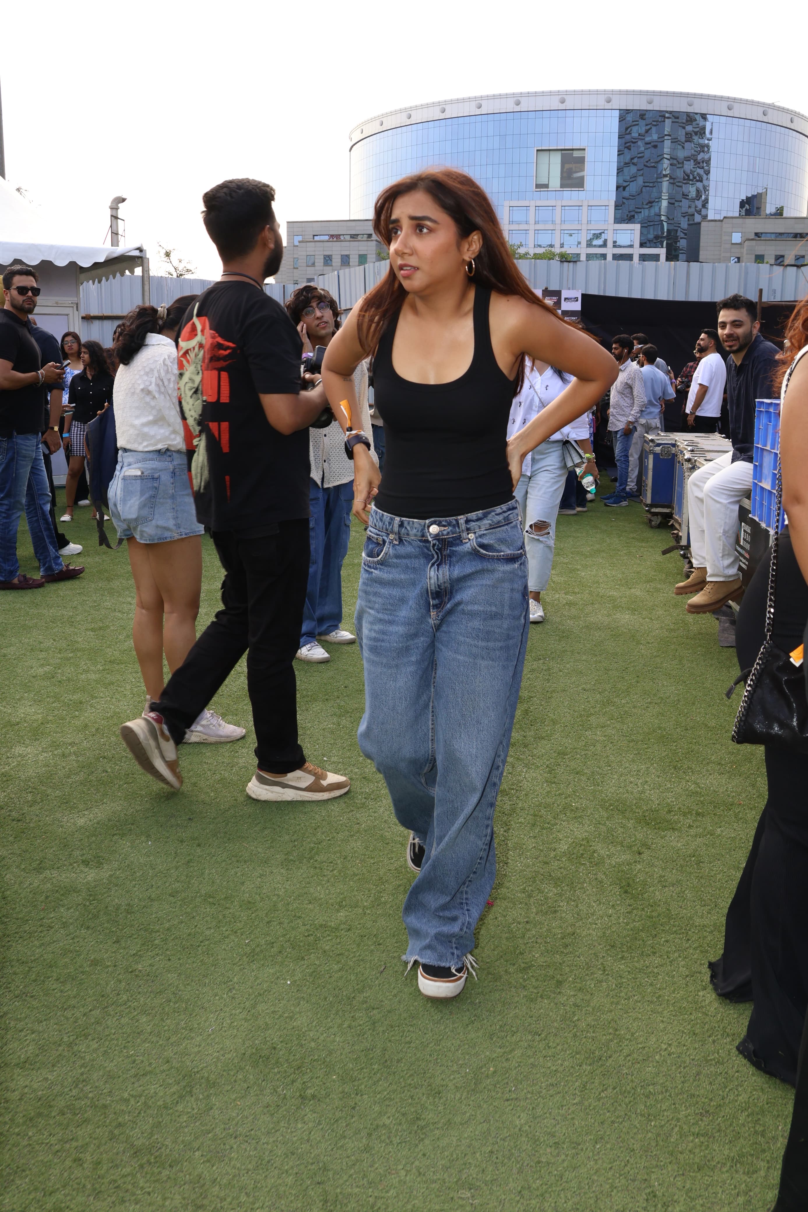 Prajakta Kohli was spotted at the event in jeans and a tank top