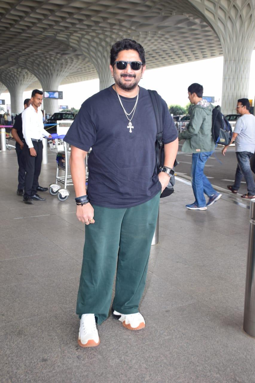 Arshad Warsi was clicked at the Mumbai airport today. Reports suggest he was jetting off to resume the shoot of Jolly LLB3 