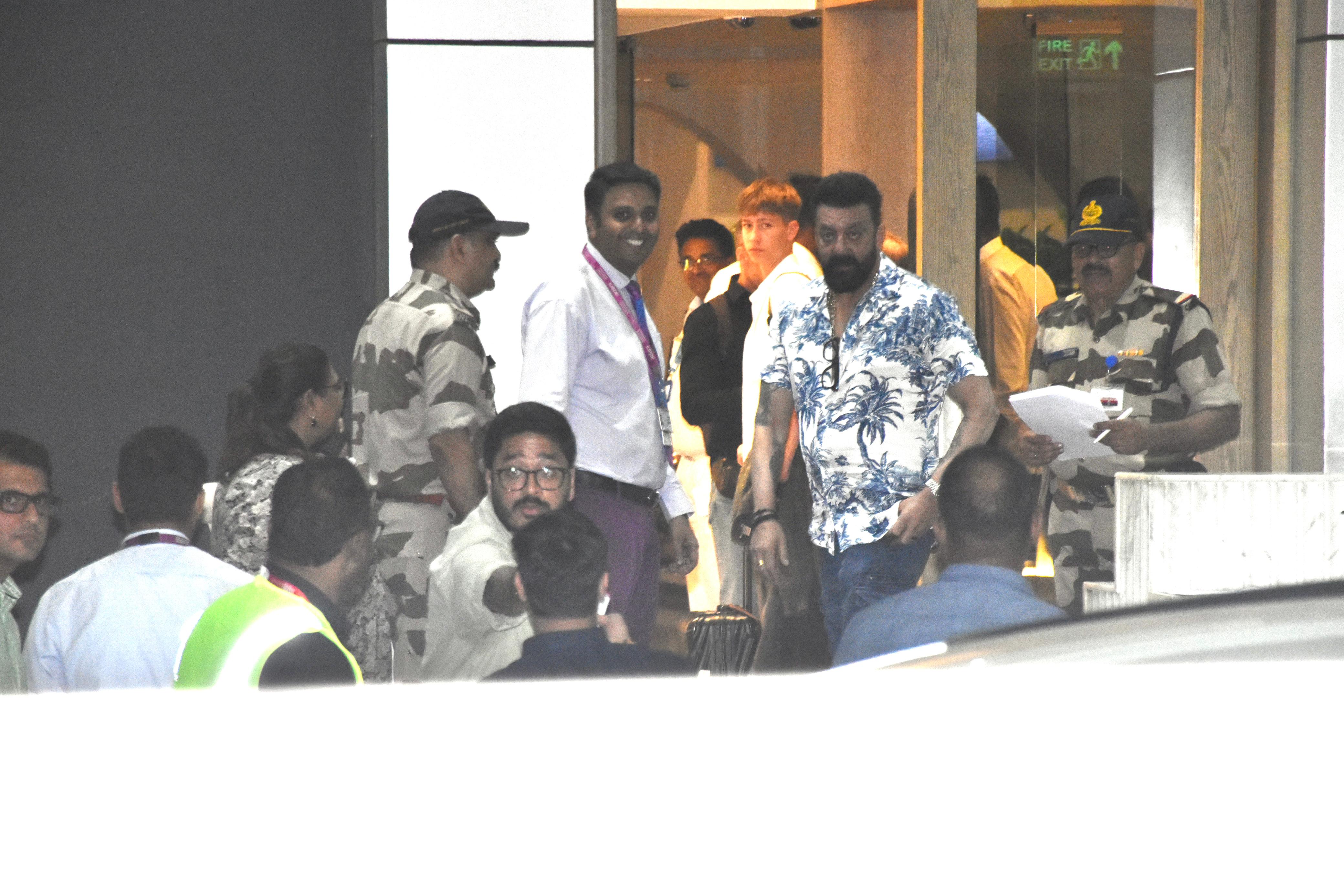 Sanjay Dutt was spotted at the private Kalina airport this evening
