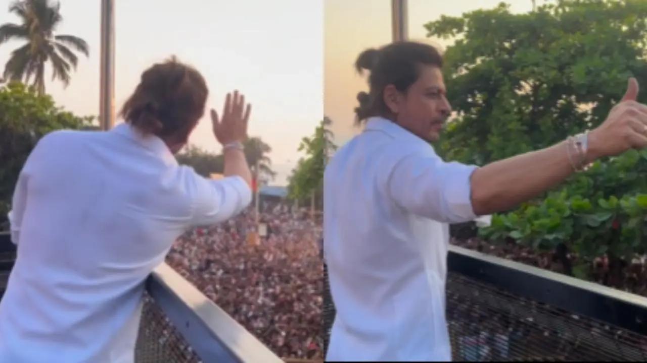 On the occasion of Eid al Fitr 2024, Shah Rukh Khan decided to step out onto the balcony of Mannat and greet the thousands of fans gathered outside his residence. Read more