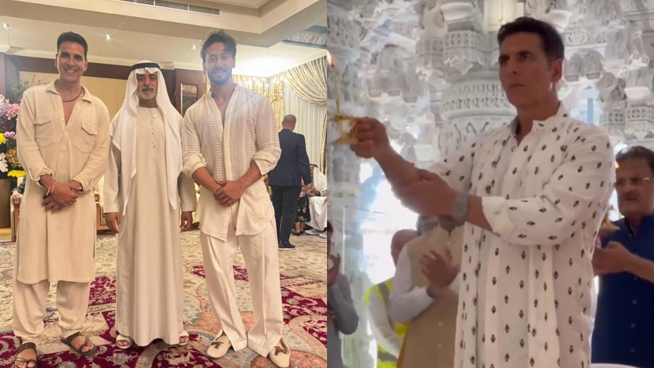 Akshay Kumar and Tiger Shroff attend Sheikh Nahyan's Iftaar party, visit BAPS temple in Abu Dhabi ahead of 'BMCM' release