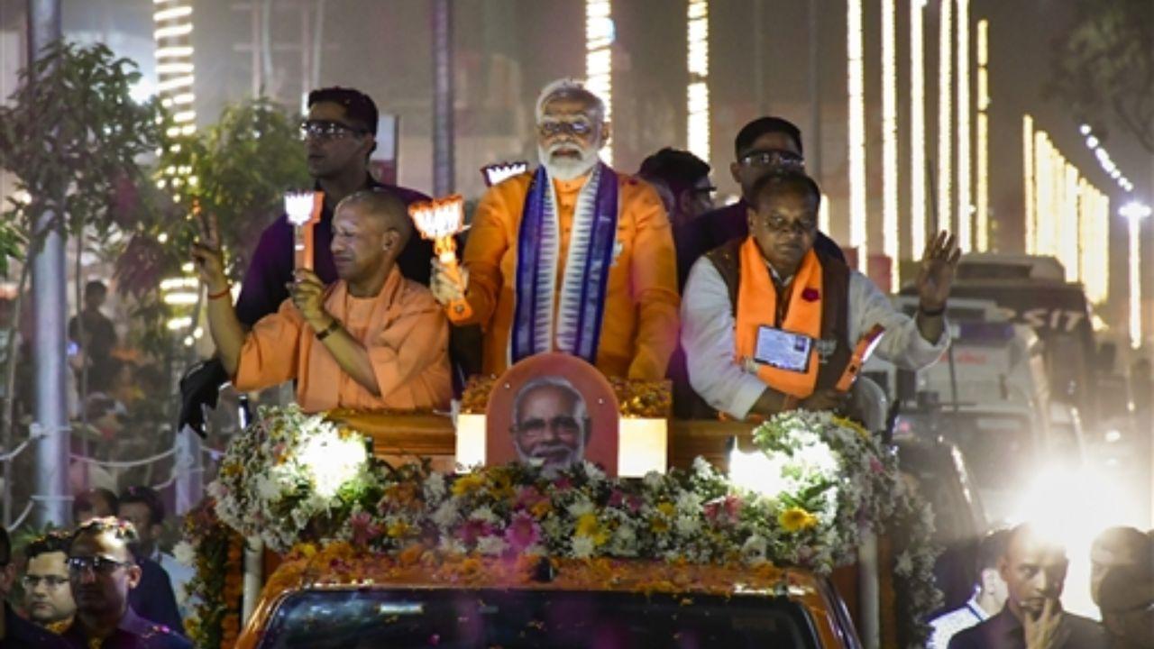 A significant gathering amassed in Bareilly, Uttar Pradesh, to participate in a grand rally led by Prime Minister Narendra Modi & Chief Minister Yogi Adityanath