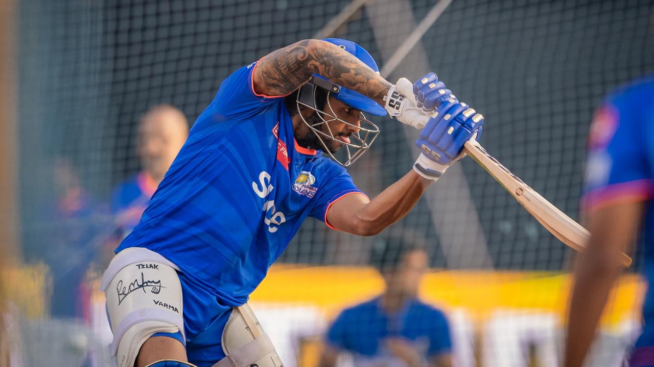Tilak Varma also displayed some elegant strokes in the nets. The left-hander has impressed the Mumbai dugout with his power-packed shots during the matches. Varma will again look to impress the home crowd with his batting effort, today against Chennai Super Kings
