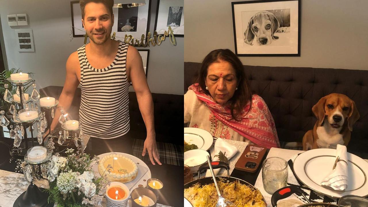 Varun Dhawan celebrates birthday by gorging on some cake and biryani at home - see pics