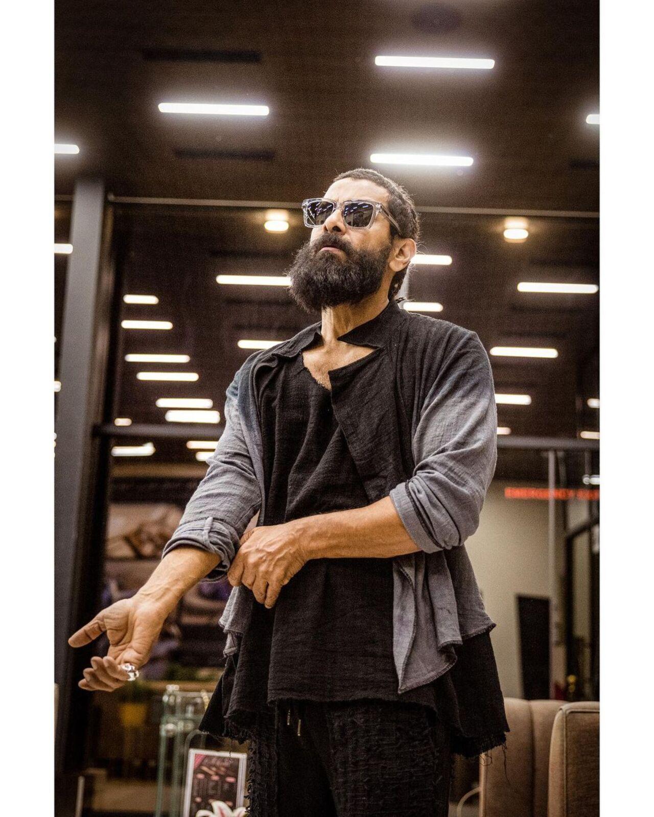 Vikram knows how to rock in layers with just shades of black