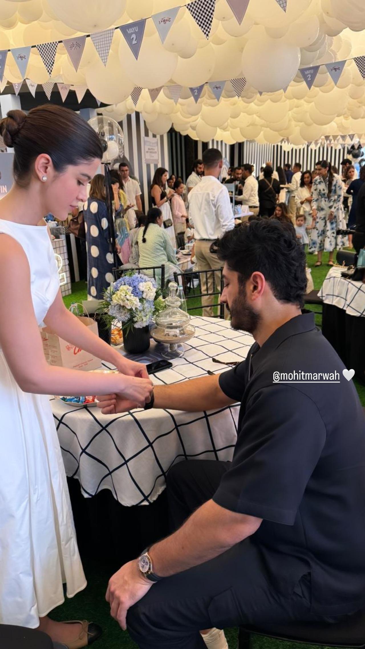 Shanaya ties rakhi to cousin Mohit Marwah
