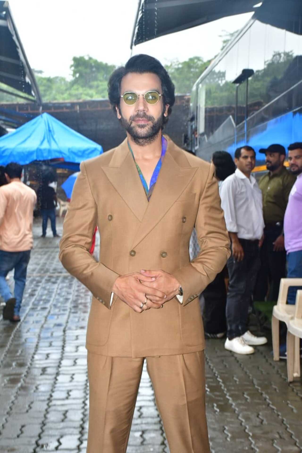Rajkummar Rao looked crisp in a brown suit for the promotion of his upcoming horror comedy 'Stree 2'
