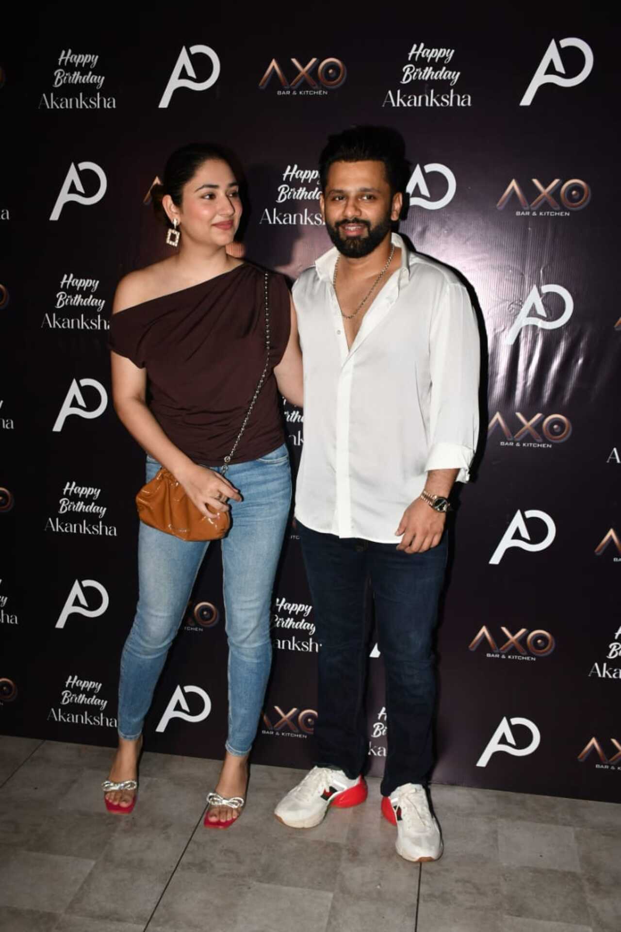 Rahul Vaidya was present at the party and posed with his wife Disha Parmar
