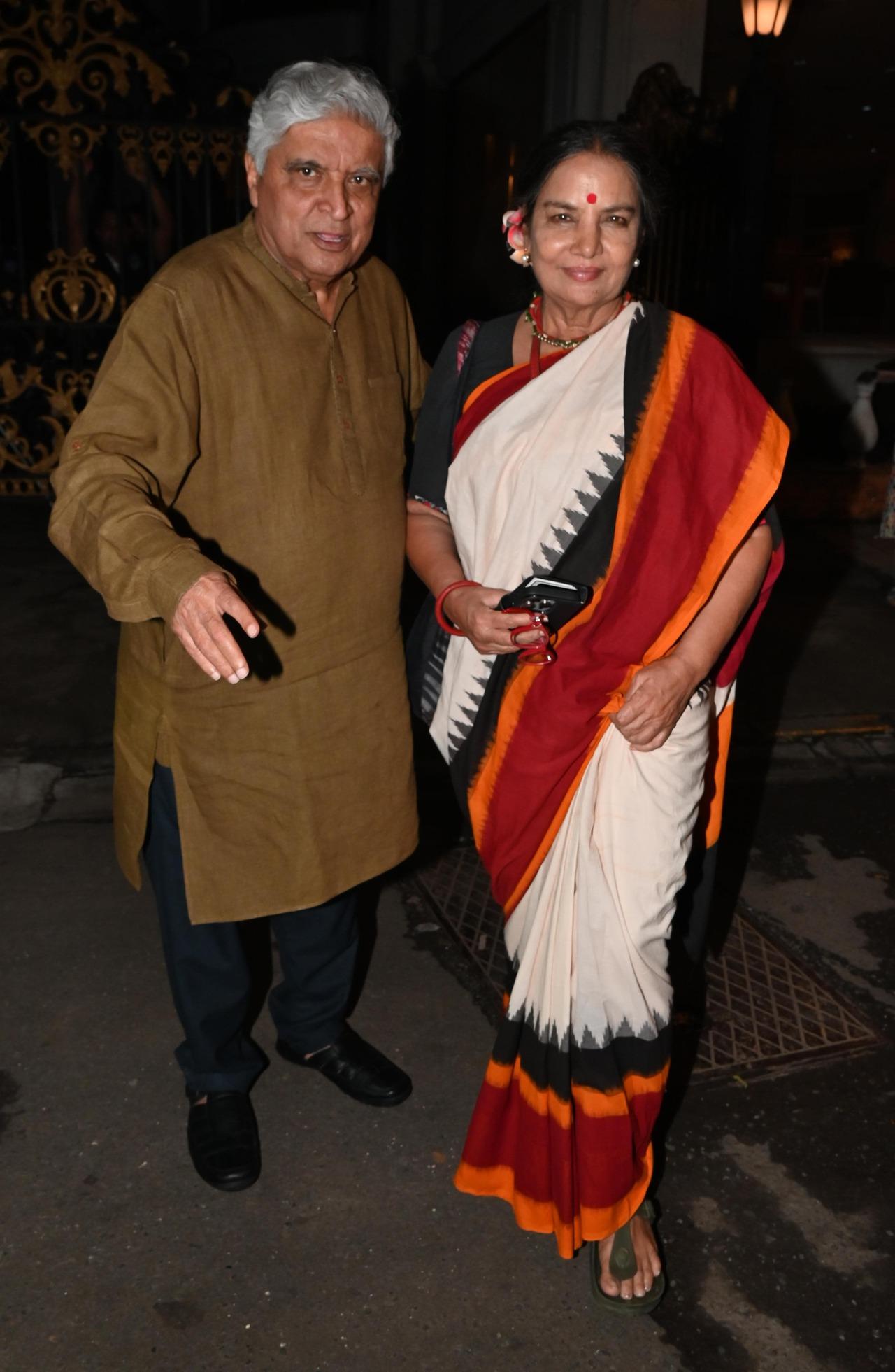 Javed Akhtar and Shabana Azmi attended actor's first wife Honey Irani's birthday