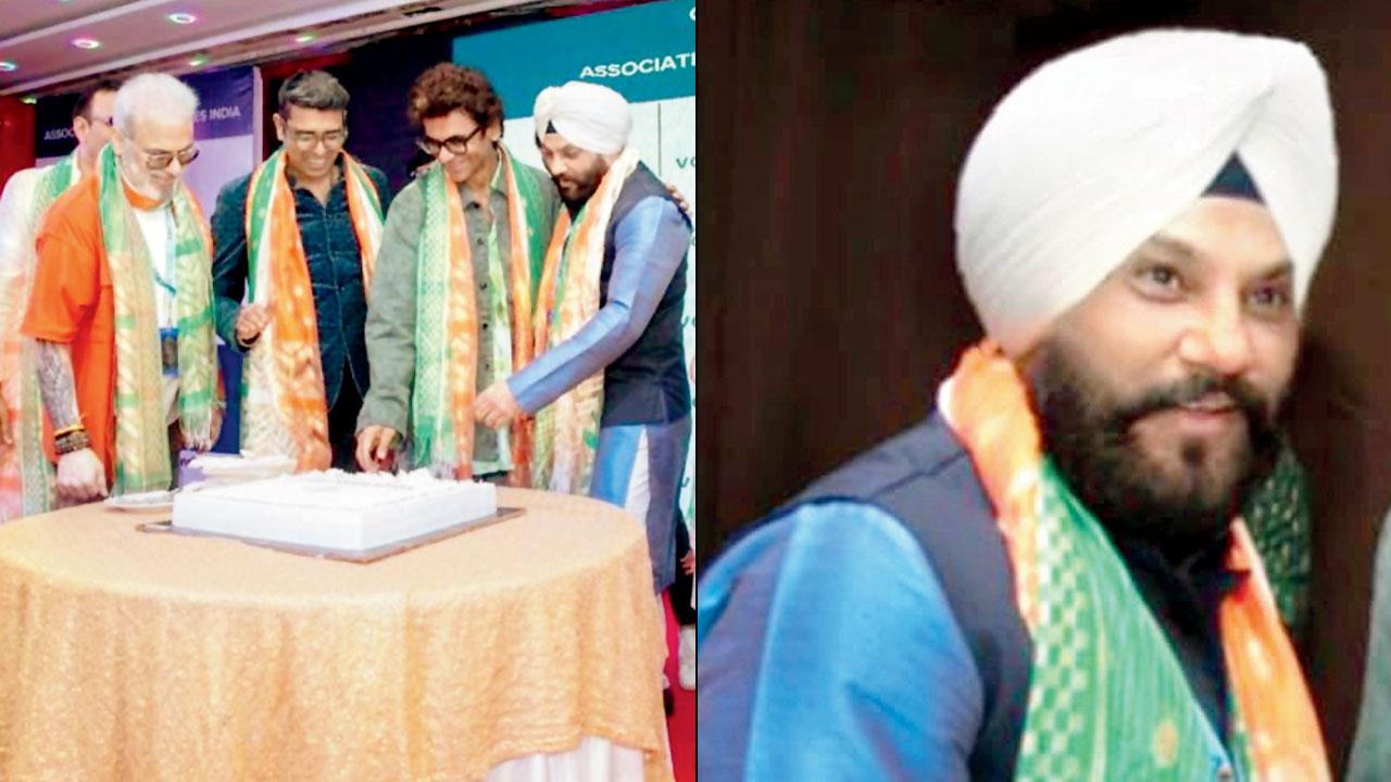 Dignitaries from the Association of Voice Artistes attend the launch of Voice Bank India (right) Amarinder Singh Sodhi