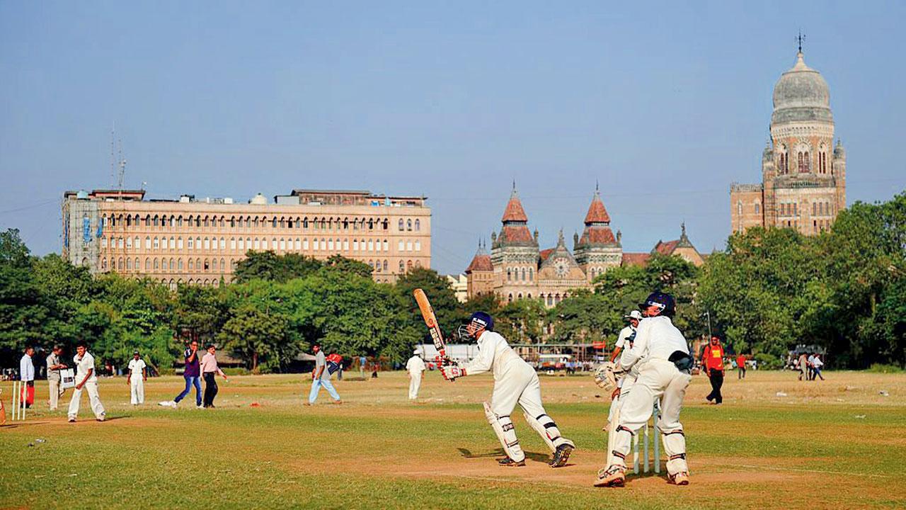 Azad Maidan is a hub of protests and formal cricket coaching today. PIC/Getty Images
