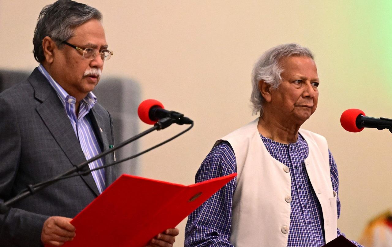 The members of the interim government are - Muhammad Yunus, Salehuddin Ahmed, Brigadier General (retd) M Sakhawat Hossain, Md Nazrul Islam (Asif Nazrul), Adilur Rahman Khan, AF Hassan Ariff, Md Touhid Hossain, Syeda Rizwana Hasan, Supradip Chakma, Farida Akhter, Bidhan Ranjan Roy, Sharmeen Murshid, AFM Khalid Hossain, Farooq-e-Azam, Nurjahan Begum, Nahid Islam, and Asif Mahmud, as reported by Dhaka Tribune