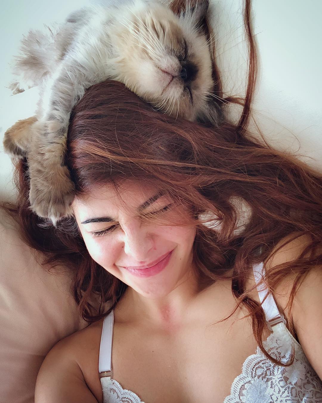 Jacqueline Fernandez's furry friend, Miu Miu, is a piece of her heart. The actress keeps posting cute pictures of her pet on her social media