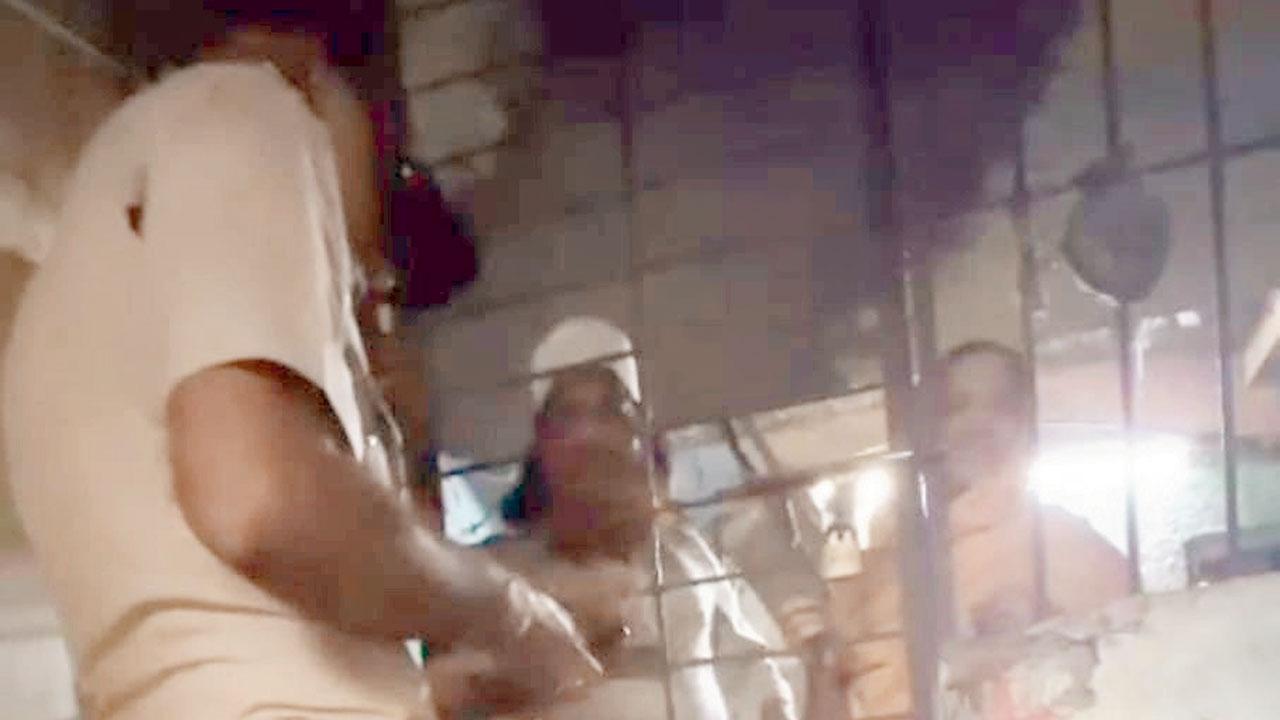 Cops interrogate the owners who allegedly breed dogs