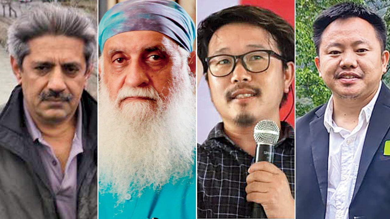Himanshu Thakkar, coordinator, SANDRP; Ravi Chopra; Gyatso Lepcha and Ebo Mili