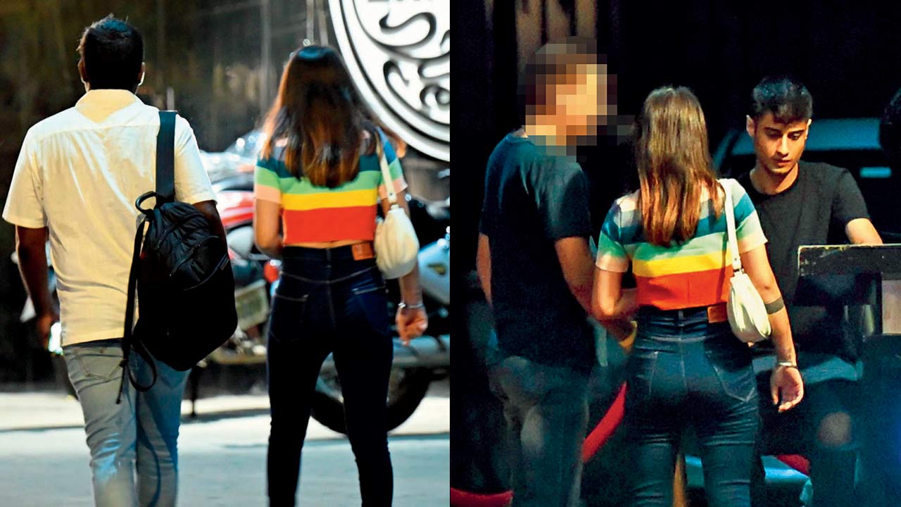 The reporter with Maya, a young woman he matched with on Tinder before they headed to the Godfather Club & Lounge in Andheri West on August 8. PicS/Satej Shinde
