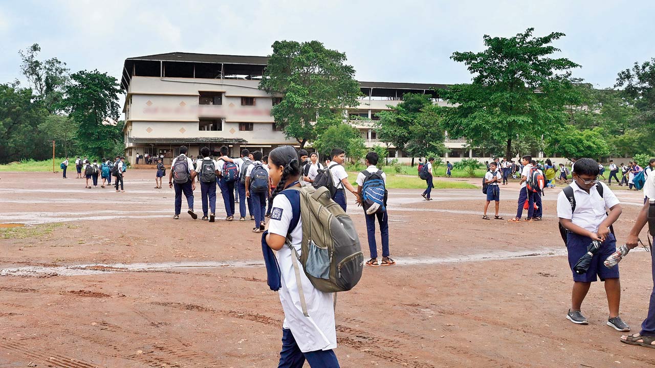 The school in Badlapur where the alleged sexual assault occurred, on Wednesday. Pic/Atul Kamble 