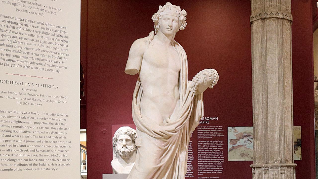 The Roman sculpture of Dionysos (or Bacchus), on loan from the British Museum, at the exhibition. Pics Courtesy/CSMVS