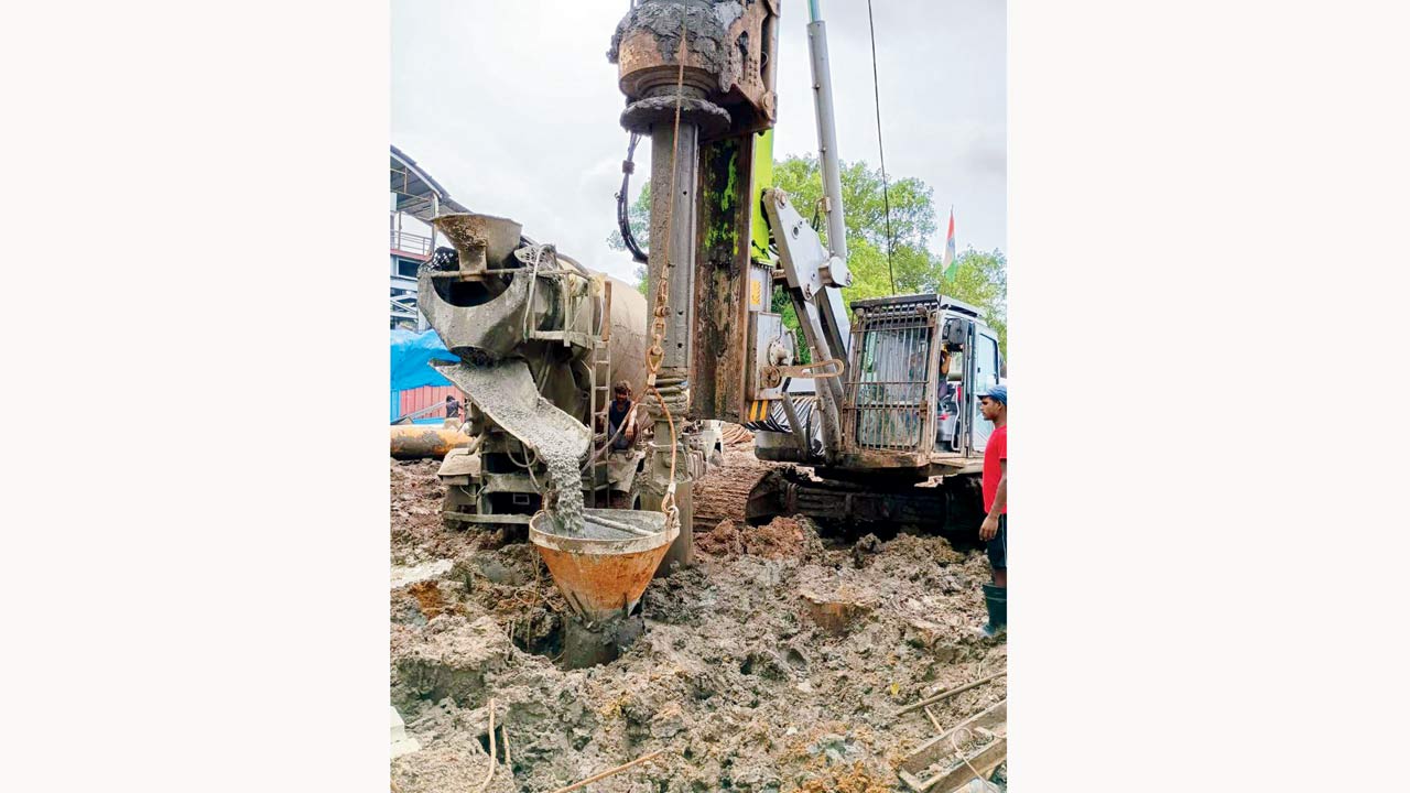 Drilling work along the Borivli and Virar line