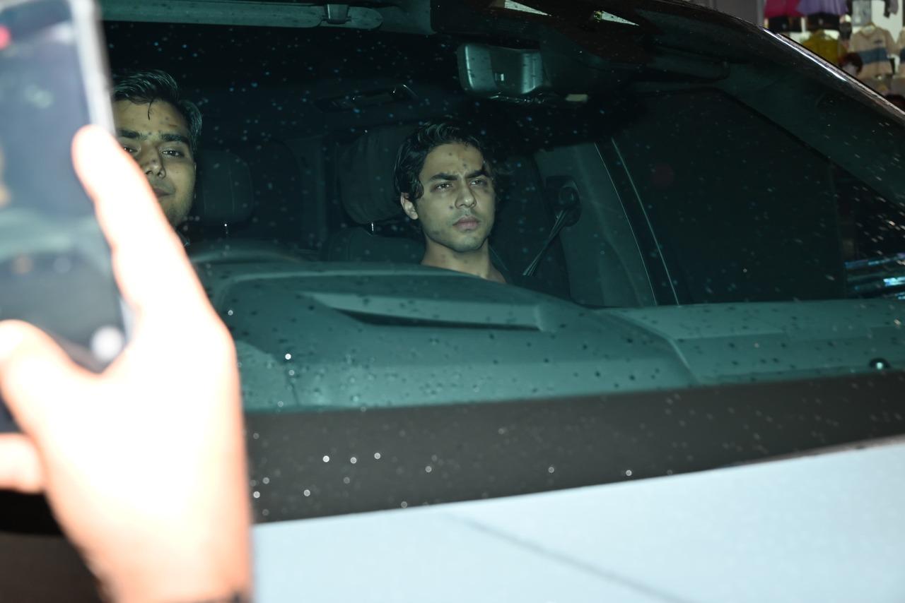 Aryan Khan was spotted as he made his way in his swanky car