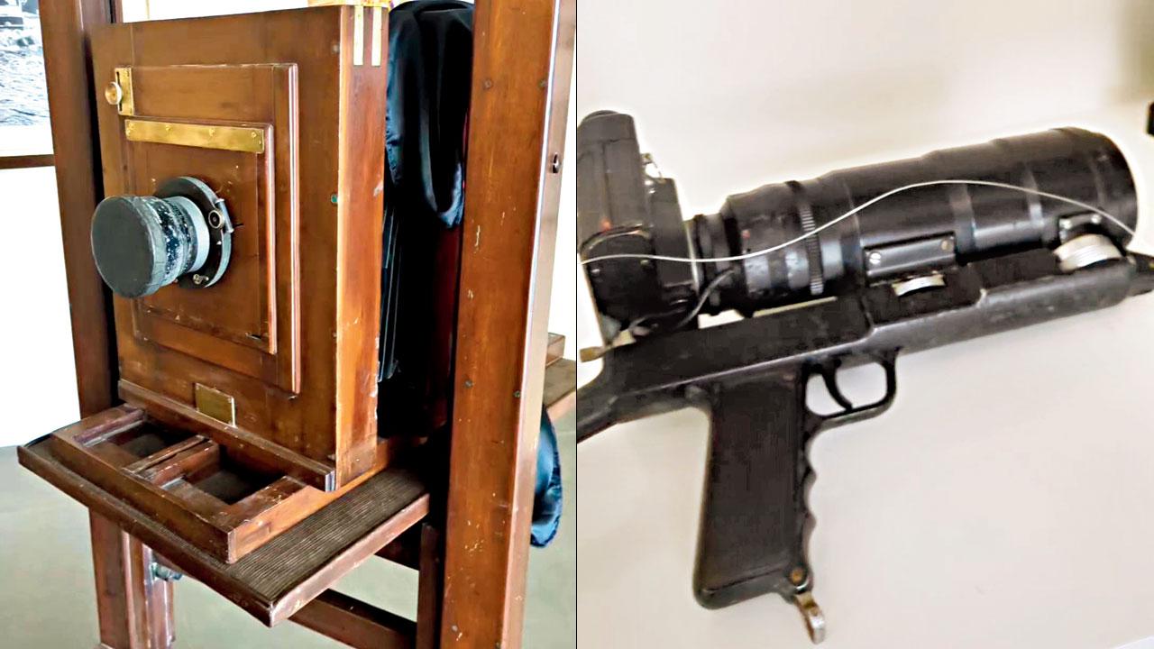 The 100-year-old camera at the exhibition; the Russian camera that resembles a gun 