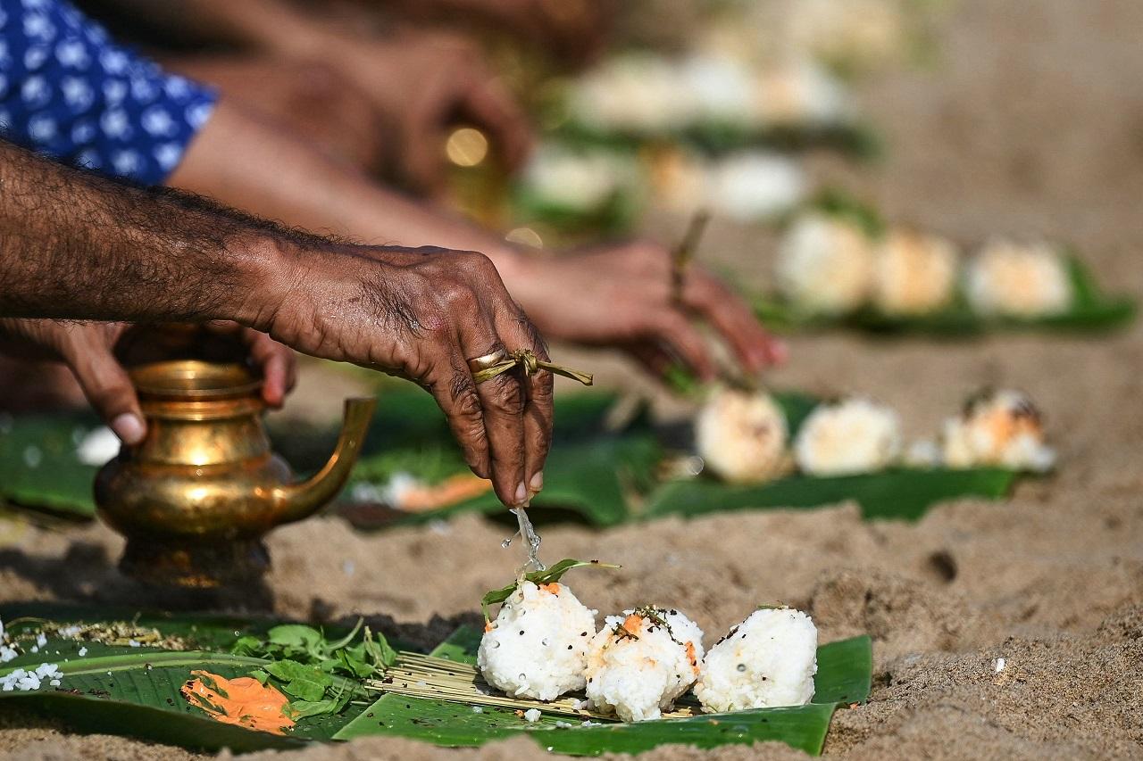 'Aadi Amavasya' is the new moon day falling in the Tamil month of Aadi, during which Hindu devotees perform rituals and take a holy dip to pay respects to the souls of their ancestors