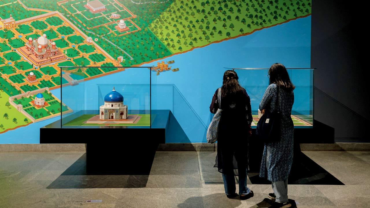 1 An illustrated mural of the Humayun’s Tomb world heritage site, Nizamuddin Basti and Sunder Nursery 