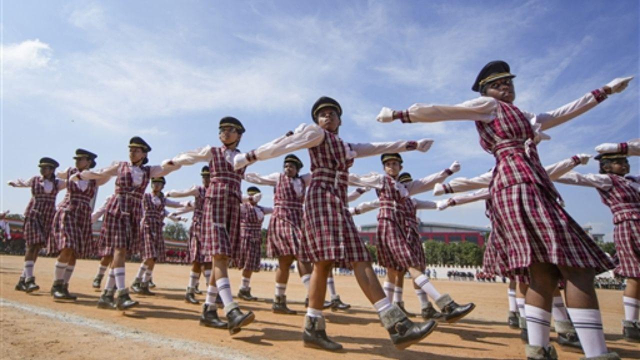 At the rehearsal at the Bengaluru ground, a contingent from the Karnataka Special Reserve Police (KSRP) also participated; their precise and synchronised march was a key feature of the preparations for the upcoming Independence Day celebrations. 