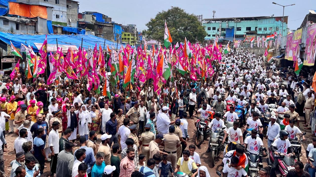 The yatra reached Mumbai's Bandra East, from where Zeeshan Siddiqui is a Congress MLA, in the afternoon