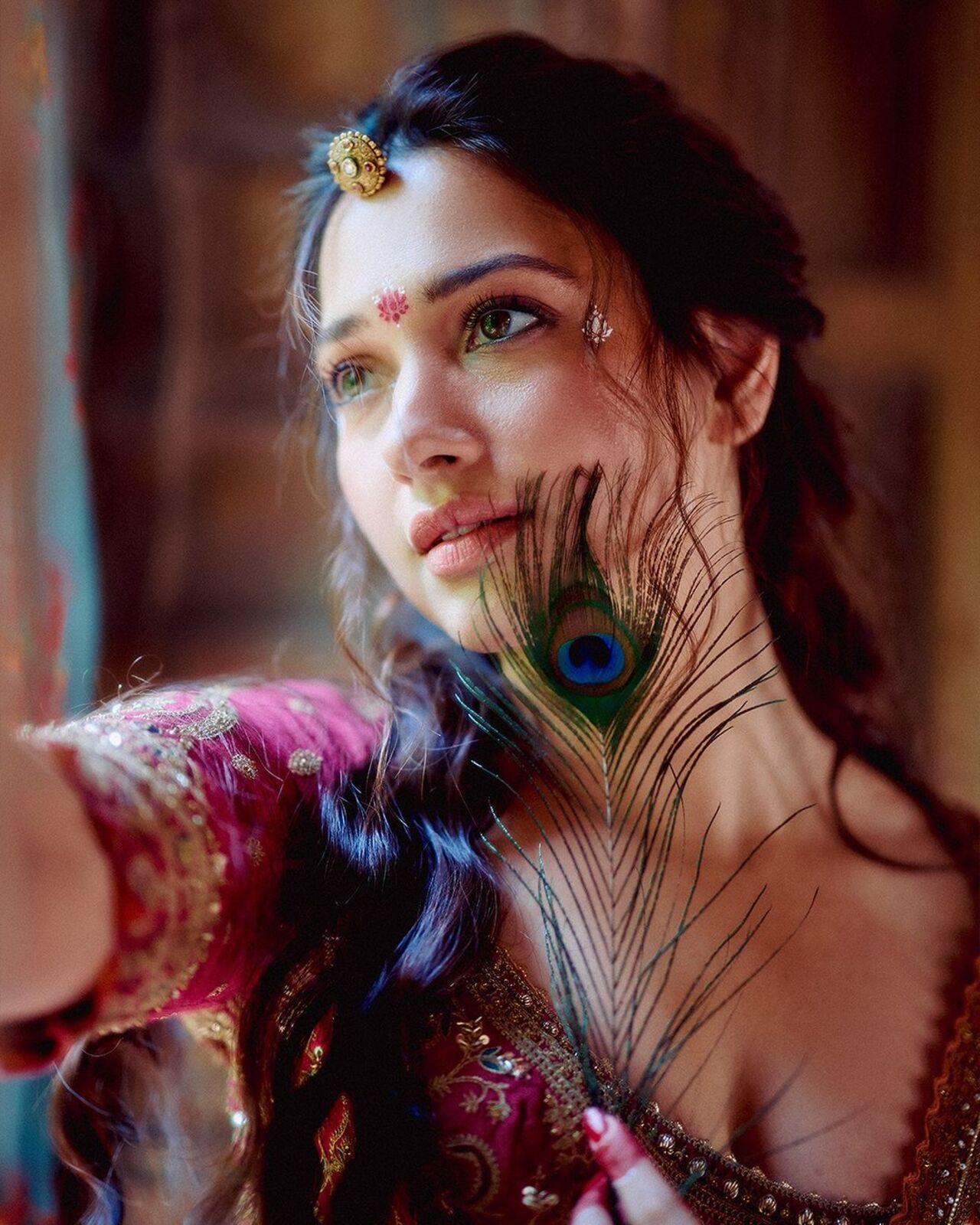 Another set of pictures, and once again, we feel like bowing down to her as she embodies Radha with utmost grace.