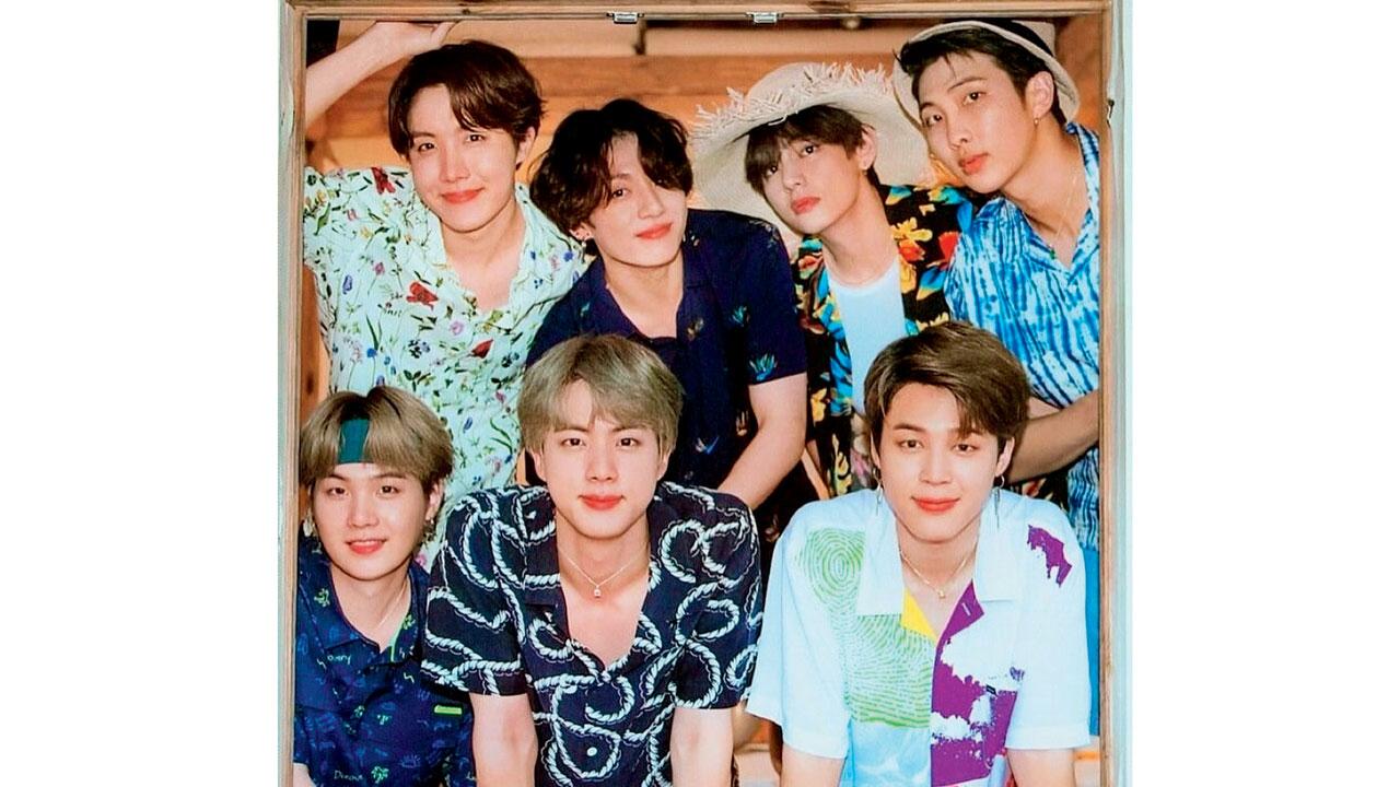 The event will feature famous K-pop songs from bands like (above, left) BTS, attuned to Garba beats