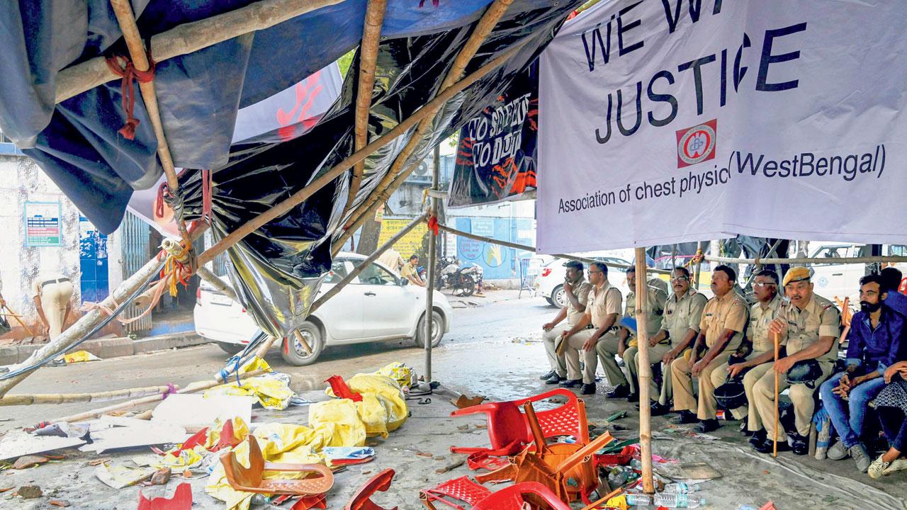 Medical students protest in Hyderabad