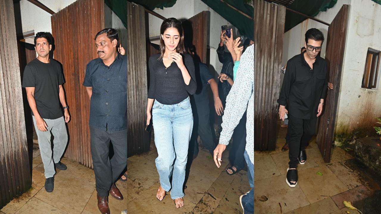 Karan, Ananya, Farhan & others at Farah Khan's mother's prayer meet