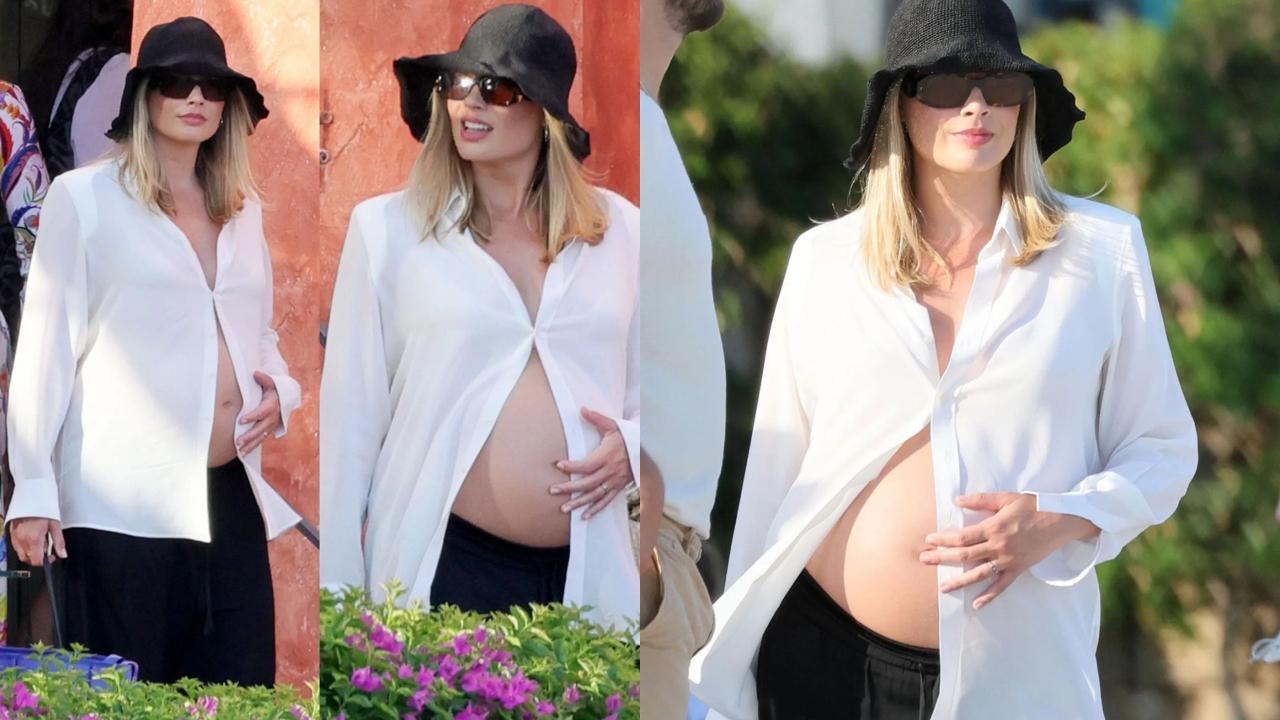 Margot's pregnancy glow in new vacation pics has fans demanding skincare routine