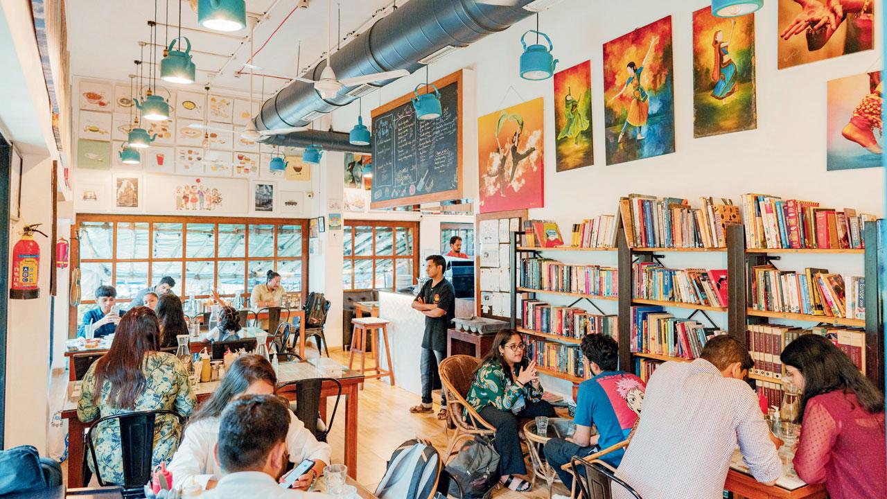 Patrons at the café’s Marol venue that is staffed by previously homeless individuals 