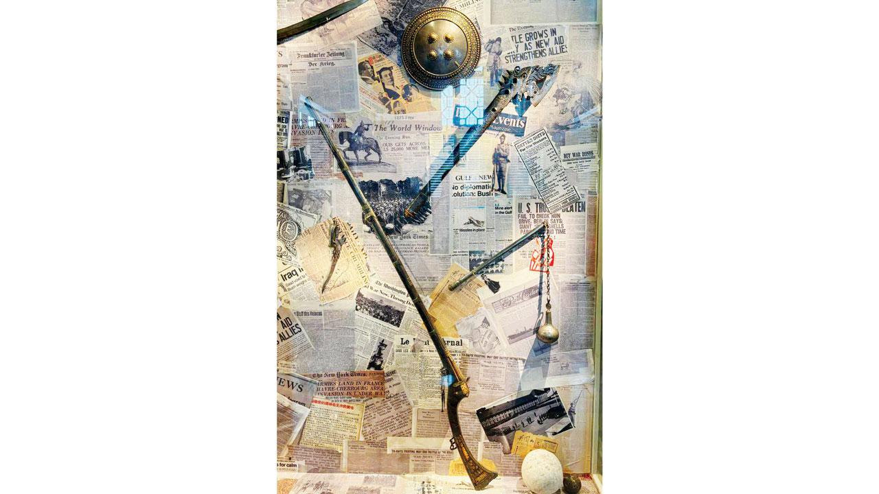 A display of mixed weapons