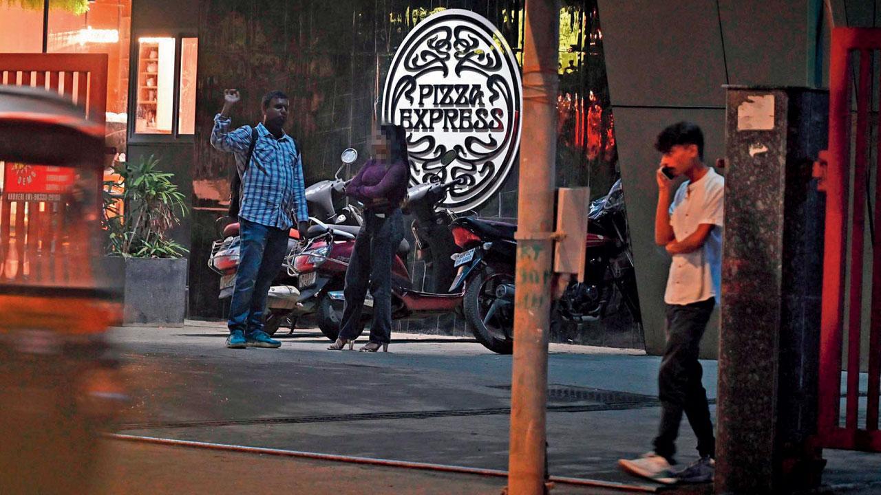The reporter with Muskan near Crystal Paradise in Andheri West on August 1. PIC/ATUL KAMBLE