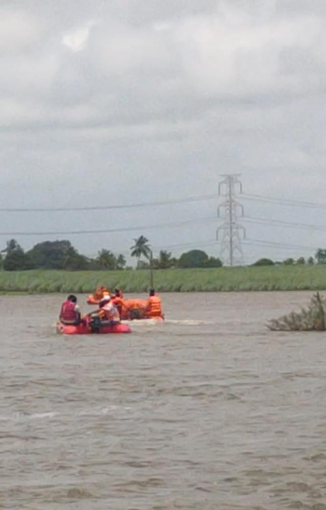 Seven individuals fell into a river when a tractor trolley overturned, he said