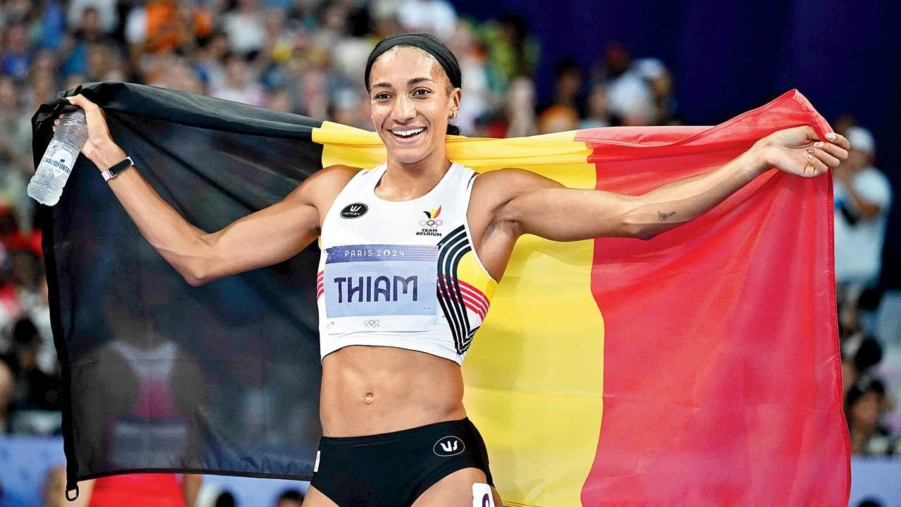 Belgium’s Thiam thinks of pain, not history after hat-trick