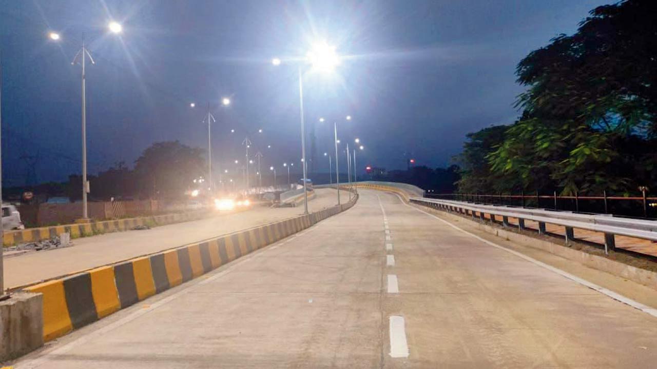 The new road overbridge, which caters to the Ambernath-Badlapur MIDC area