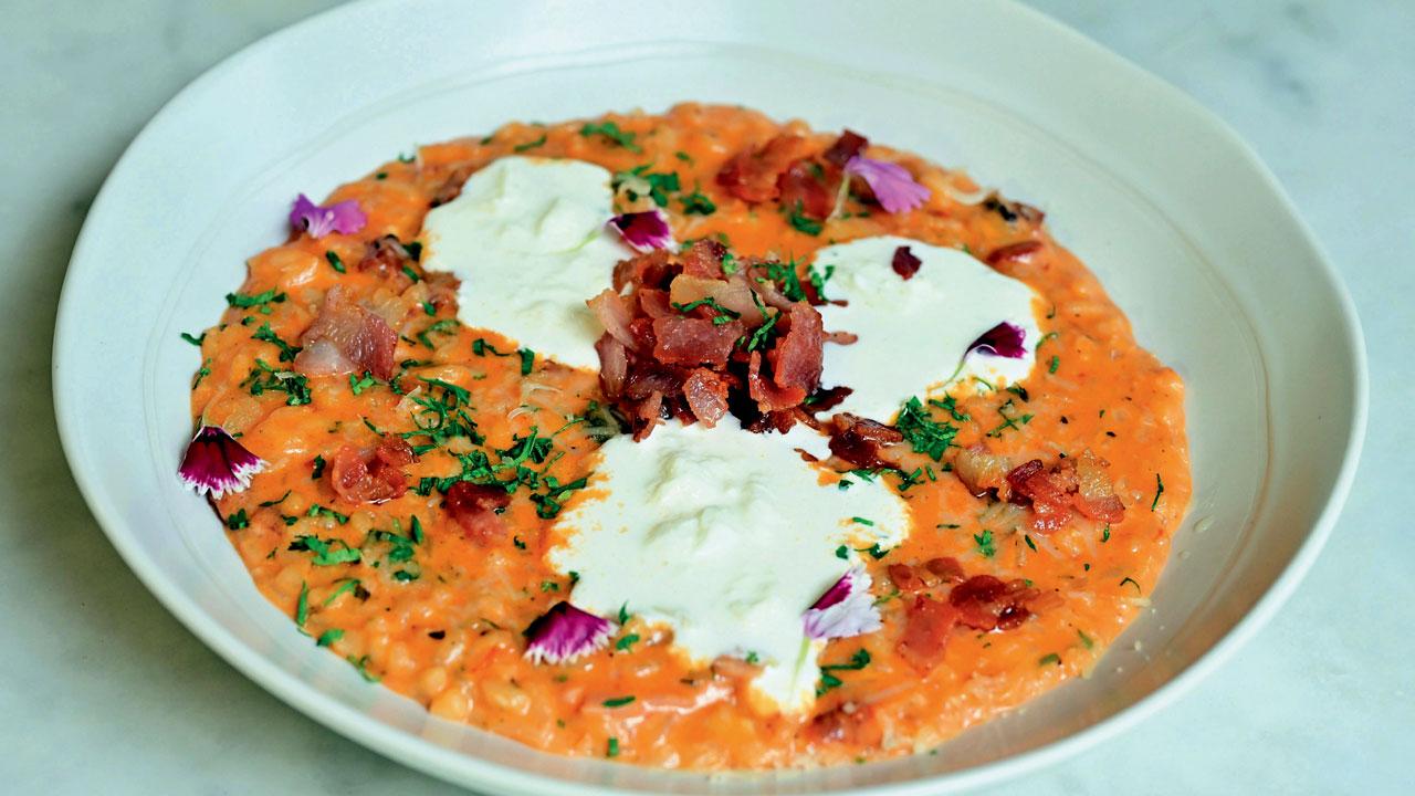 Sundried tomatoes and bacon risotto. Pic/Shadab Khan