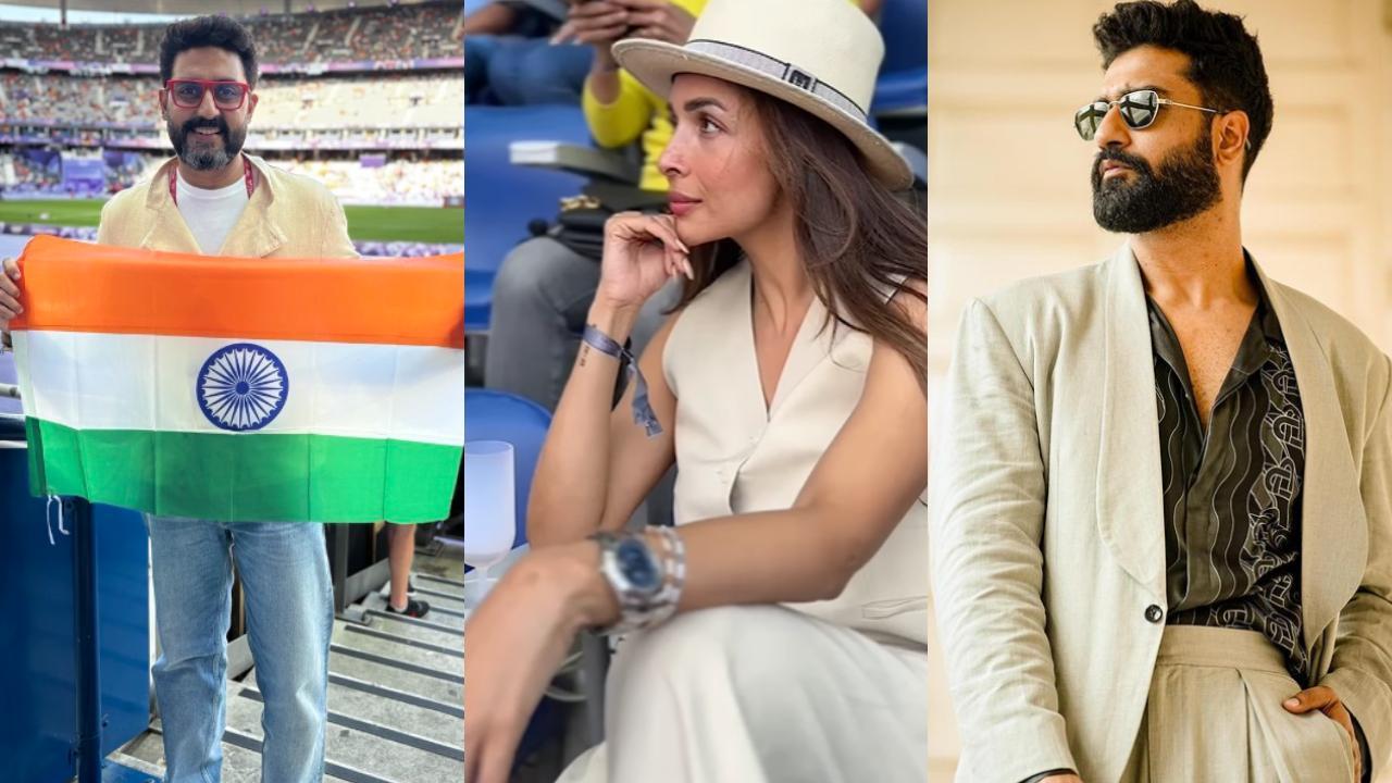 Malaika Arora and Abhishek Bachchan cheer for Neeraj Chopra at Paris Olympics; Vicky, Sunny, and others congratulate him on big win