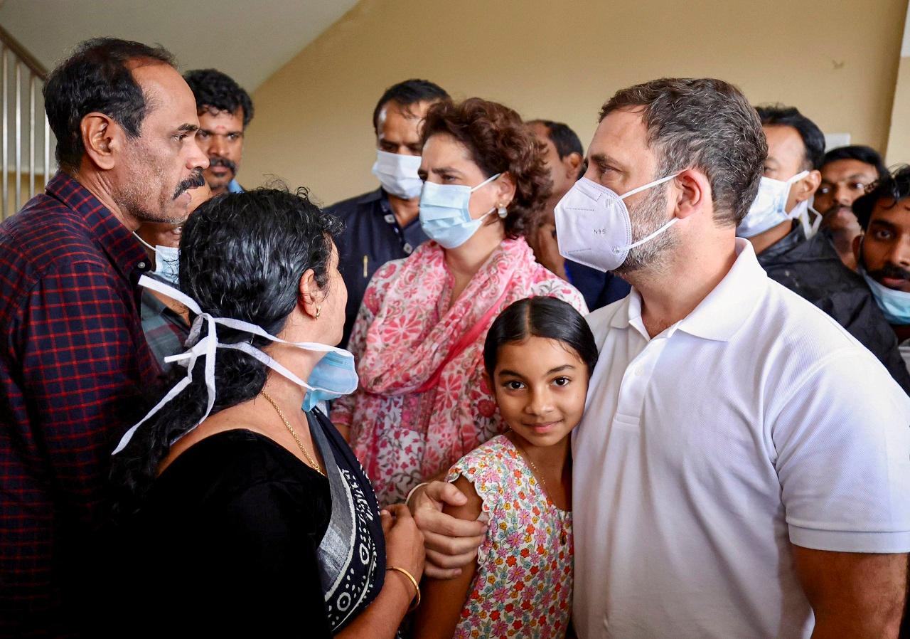 Gandhi and Vadra interacted with the grieving families there