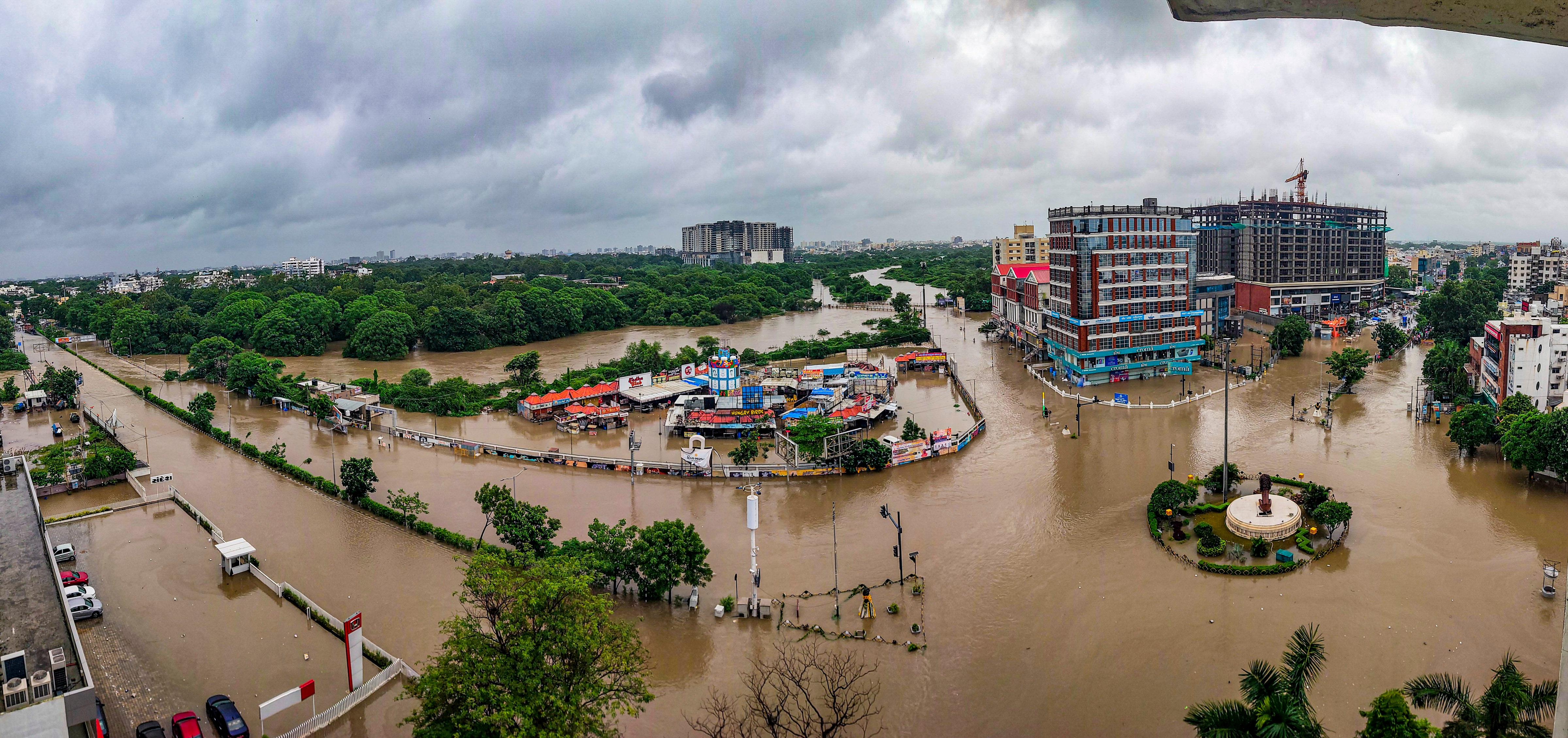 Most residential areas in Vadodara were waterlogged on Tuesday as it received the highest rainfall in India of 28 cm, this year, according to the India Meteorological Department