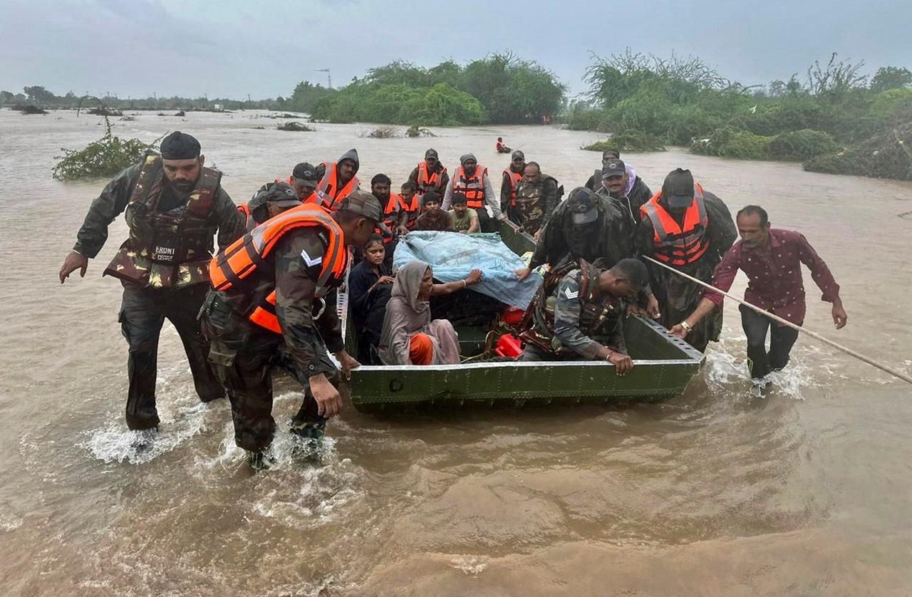 The Gujarat government had requested six columns of Army assistance for urgent relief operations across several districts affected by severe flooding on Tuesday, according to a press release