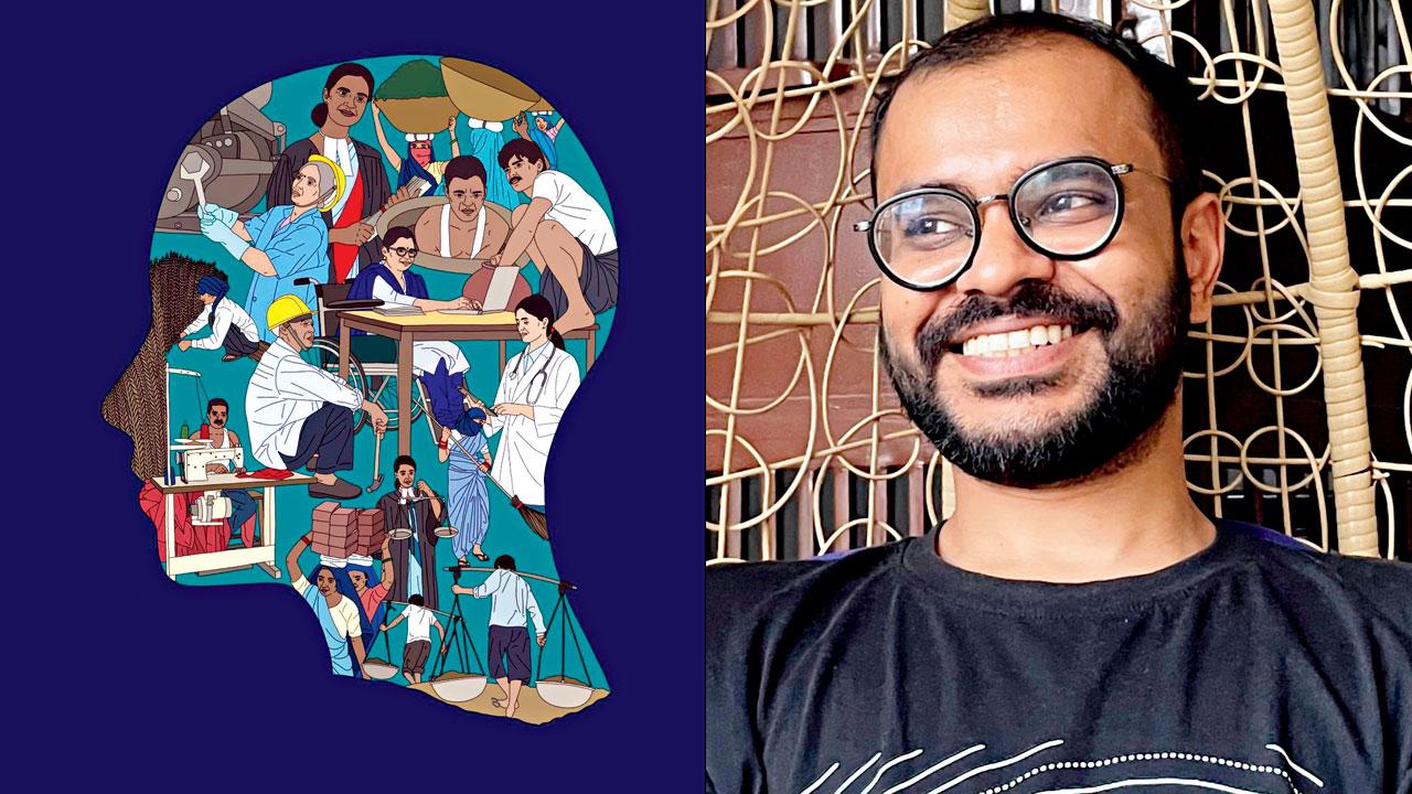 An artwork that will be displayed at the Goa museum (right) Siddesh Gautam