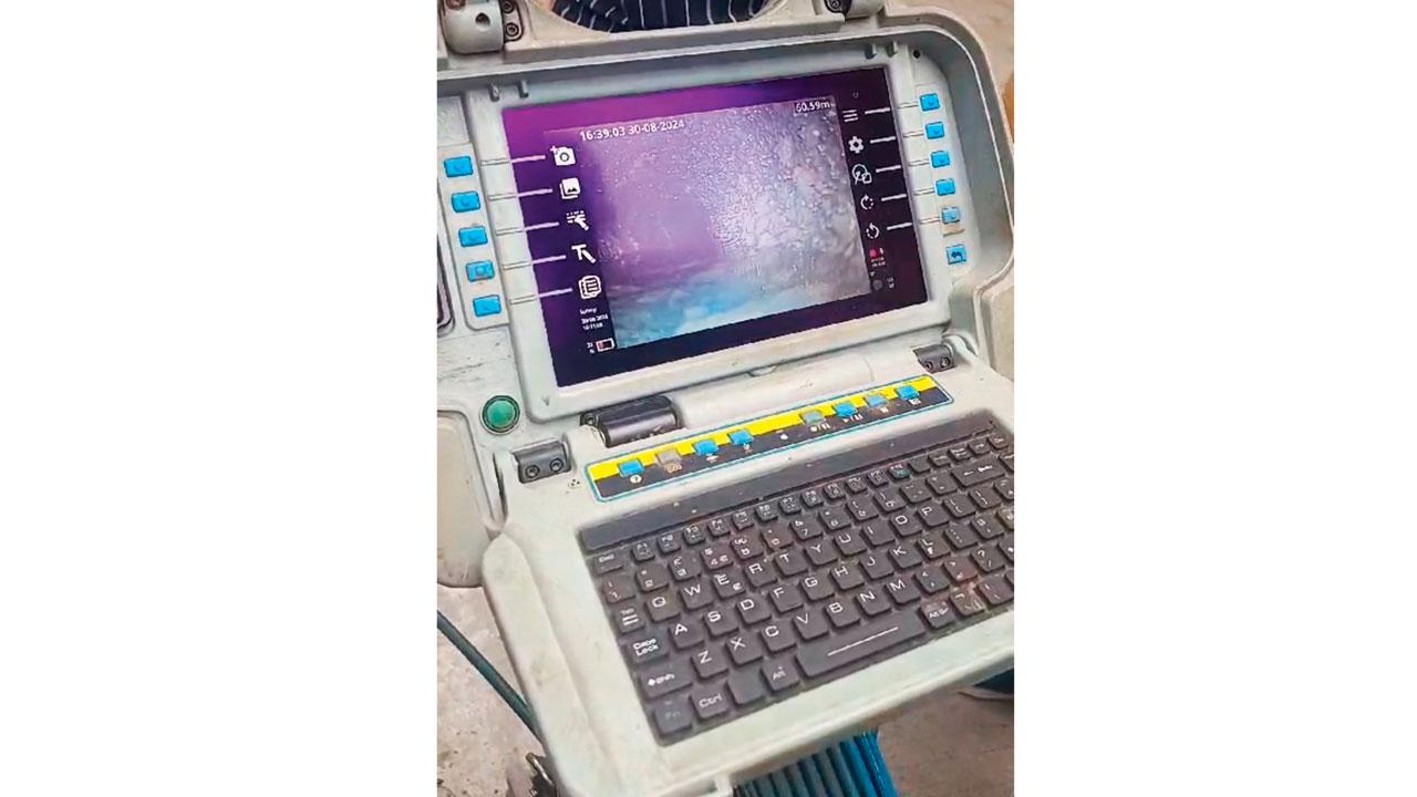 The display of the specialised pipeline inspection camera